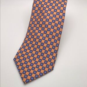 J.Z. Richards - Orange and Blue Patterned Silk Tie